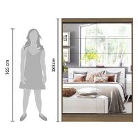 Guarda-roupa Infantil Madesa 2 Portas Correr Espelho Rustic - 10