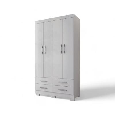 Guarda Roupa Solteiro Viena 4 Portas 4 Gavetas Branco MDP Framar