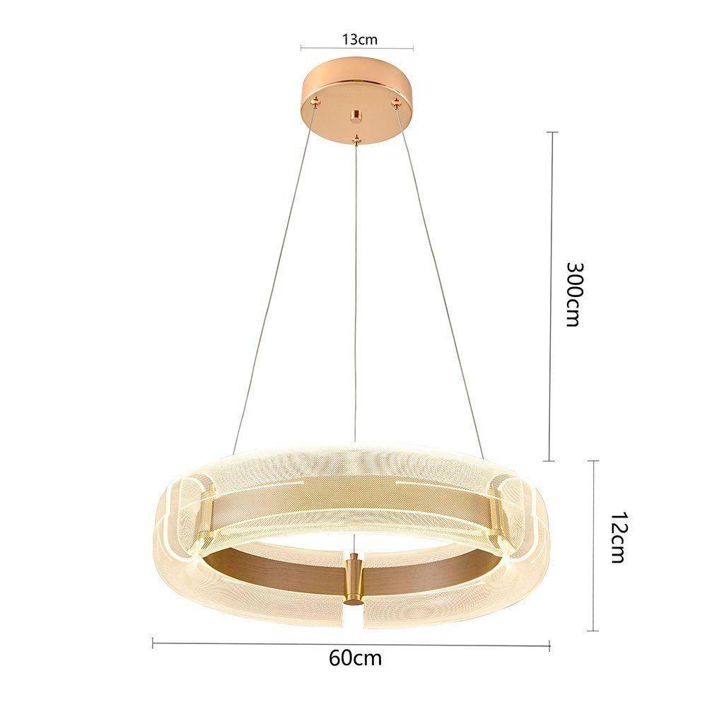 Lustre Pendente Nordecor Dalen 2959 60cm Ouro Brilho Bivolt Dourado - 8
