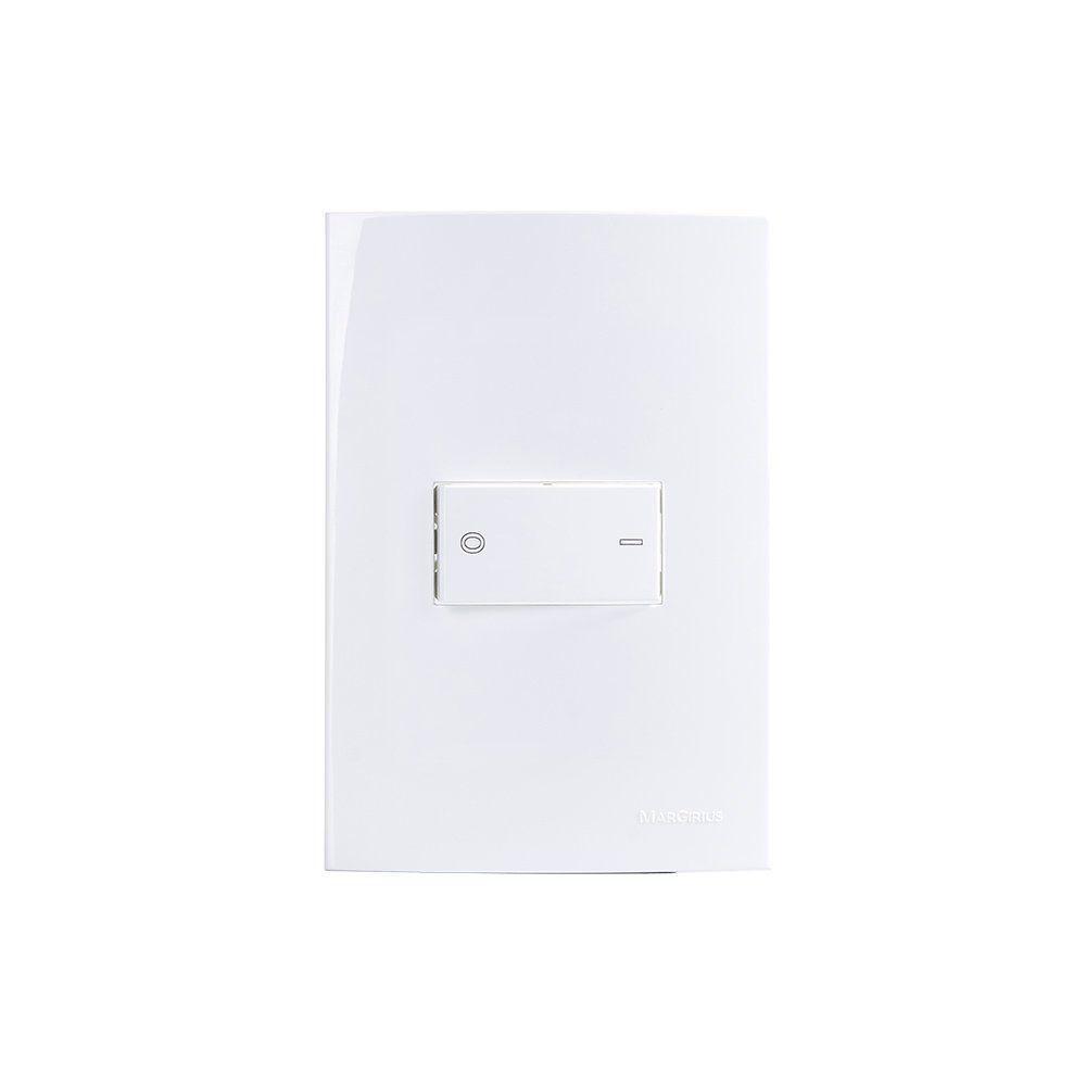 Interruptor Bipolar Simples Margirius Sleek 25a Com Placa 4x2 Branco - 1