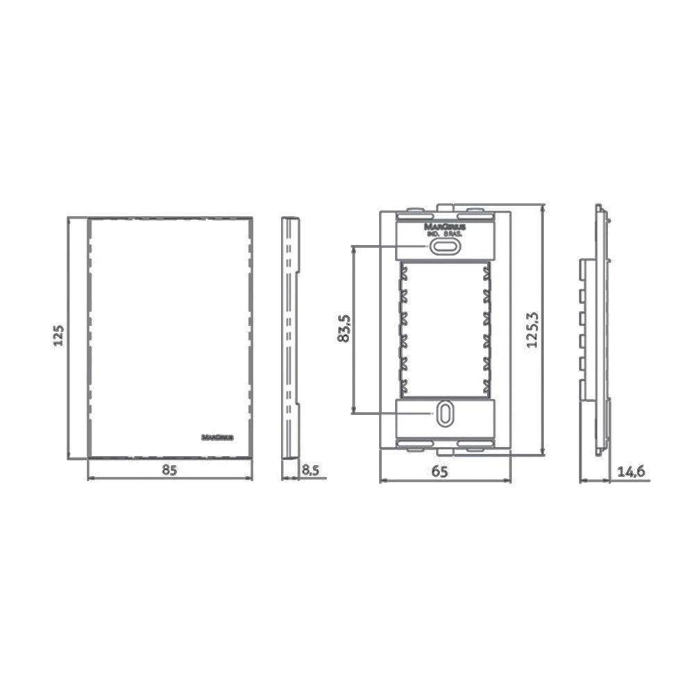 Interruptor Bipolar Simples Margirius Sleek 25a Com Placa 4x2 Branco - 2