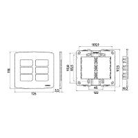 Placa Com Suporte Margirius B3 4x4 Para 6 Módulos Horizontais Branca - 2