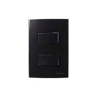 Interruptor Simples Duplo Margirius Sleek 10a Com Placa 4x2 Preto Ebony - 1