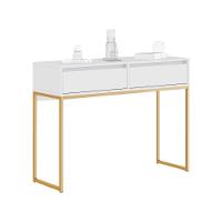 Buffet Luce Retro Madeira 2 Gavetas Estilo Industrial Branco Dourado - 1