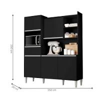 Armario De Cozinha Completo Saturno Preto Fosco - 2