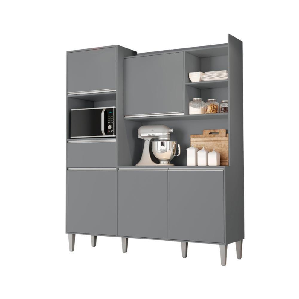 Armario De Cozinha Completo Saturno Cinza Fosco - 3