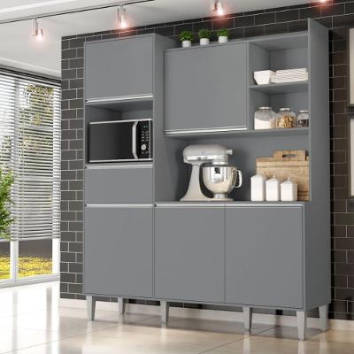 Armario De Cozinha Completo Saturno Cinza Fosco