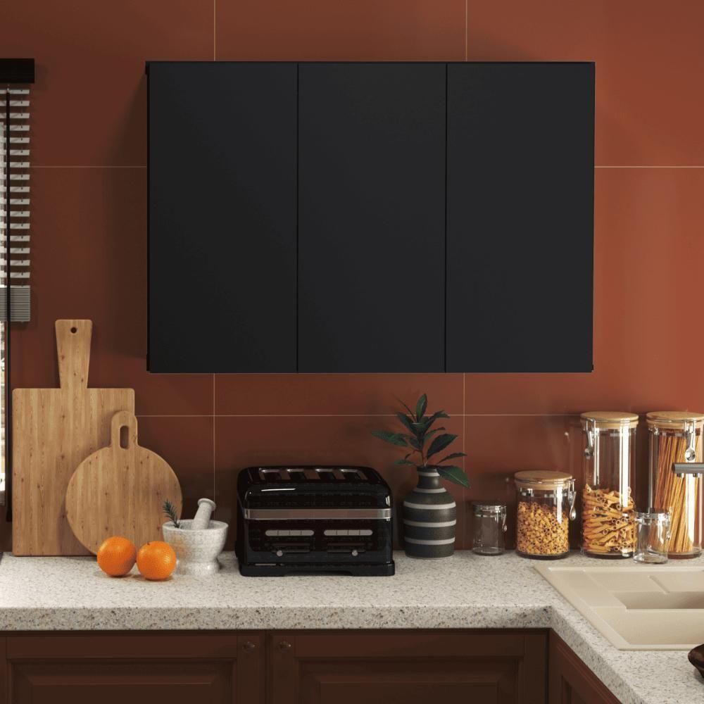 Armario Aéreo Liza 03 Portas Preto - 1