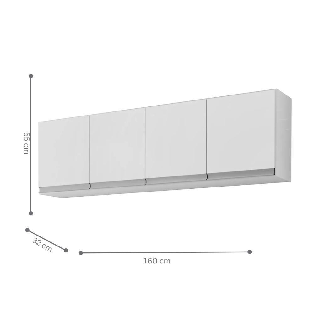 Armario Aereo Texas 4pts 1,60m Branco - 2