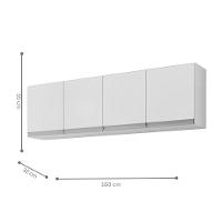 Armario Aereo Texas 4pts 1,60m Branco - 2
