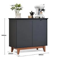 Aparador Buffet Balcão 2 Com Gaveta Portas Gucci Preto - 2