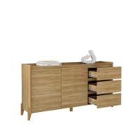 Aparador Buffet Para Sala 3 Gavetas Cadiz Hannover - 4