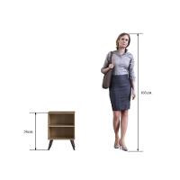 Mesa De Cabeceira Nicho 39cm Com Prateleira E Pés Palito Retrô Oak - 5
