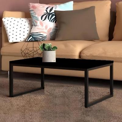 Mesa Centro Sala 80x40 Teixeira Preto Fosco
