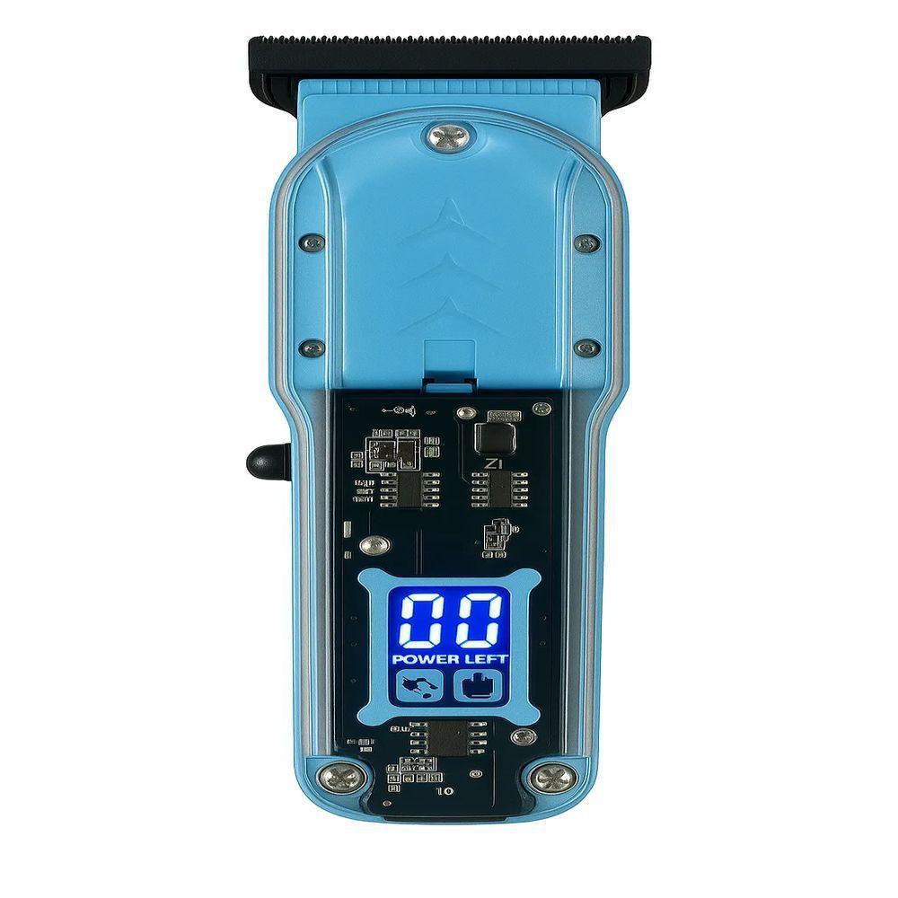 Maquina De Cortar Cabelo Transparente Visor Digital Azul - 1