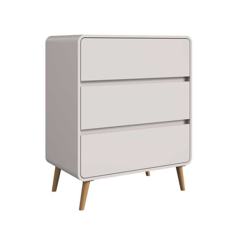 Cômoda Infantil Multiuso 3 Gavetas E Trocador Para Quarto De Bebê Estilo Retrô Bege Dunas - 2