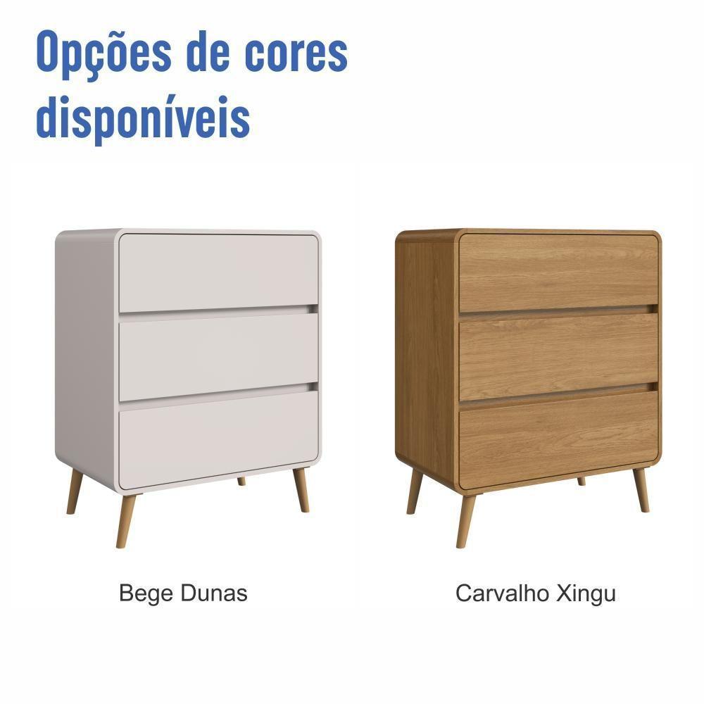 Cômoda Infantil Multiuso 3 Gavetas E Trocador Para Quarto De Bebê Estilo Retrô Bege Dunas - 7