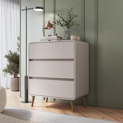 Cômoda Infantil Multiuso 3 Gavetas em MDF Fosco Bege Estilo Retrô para Quarto de Bebê