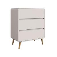 Cômoda Infantil Multiuso 3 Gavetas E Trocador Para Quarto De Bebê Estilo Retrô Bege Dunas - 2