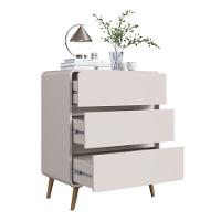 Cômoda Infantil Multiuso 3 Gavetas E Trocador Para Quarto De Bebê Estilo Retrô Bege Dunas - 3