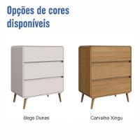 Cômoda Infantil Multiuso 3 Gavetas E Trocador Para Quarto De Bebê Estilo Retrô Bege Dunas - 7