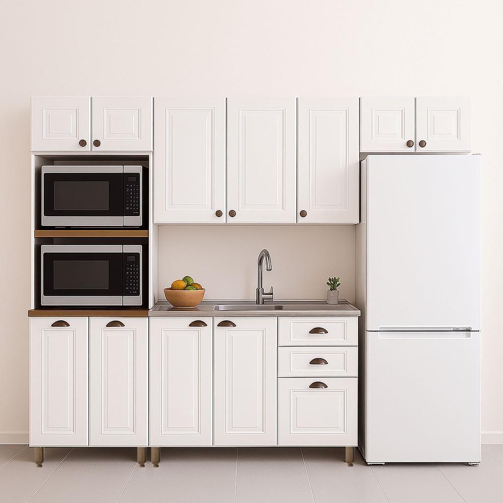 Cozinha Americana 4 Peças Branco Amoudi Móveis Branco - 1