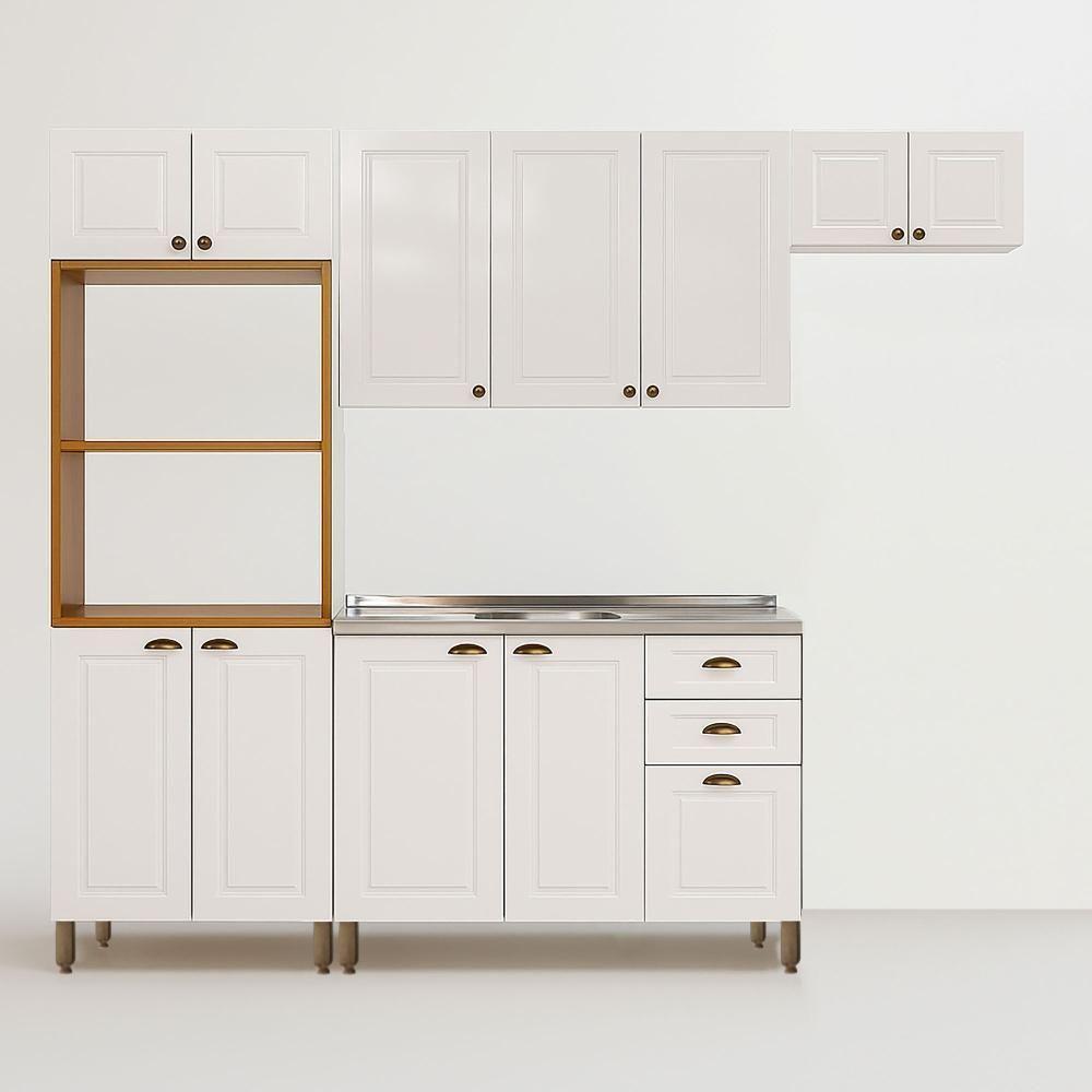 Cozinha Americana 4 Peças Branco Amoudi Móveis Branco - 2
