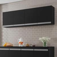 Armario Aereo Texas 4pts 1,50m Preto Fosco - 1