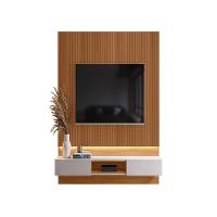 Painel Para Tv Riga Jequitiba Ripado 3d-off White Perolizado - 3