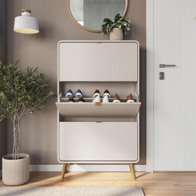 Sapateira Vertical Armário Organizador 03 Portas Para 18 Pares De Calçado Bege Dunas