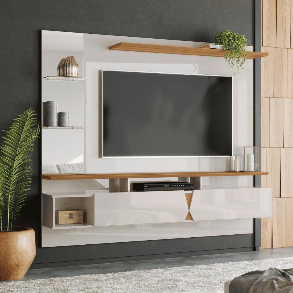 Painel Tv Vilnius Off White New-damasco - 1