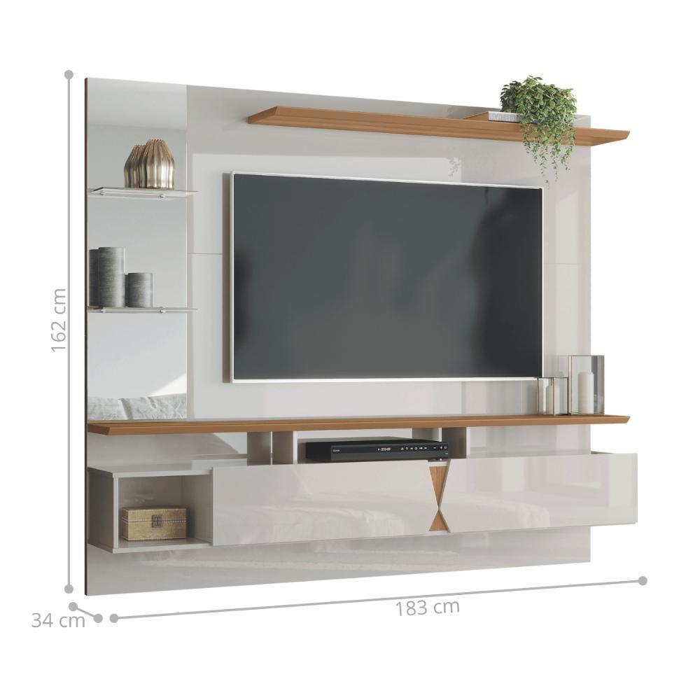 Painel Tv Vilnius Off White New-damasco - 2