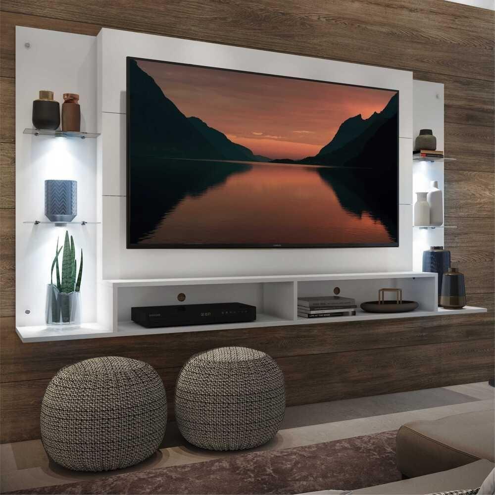 Painel Tv 60" Com 4 Leds Vegas Multimóveis V3396 Branco Branco - 7
