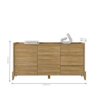 Conjunto Aparador Buffet Para Sala 3 Gavetas Lens Cadiz Hannover + Aparador Para Sala 2 Gavetas Cadiz Hannover Fendi - 2