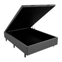 Cama Box Baú Casal Sintético Cinza 138x188 Rr Colchões - 2