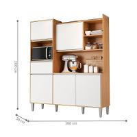 Armario De Cozinha Completo Saturno Amendoa Branco - 2