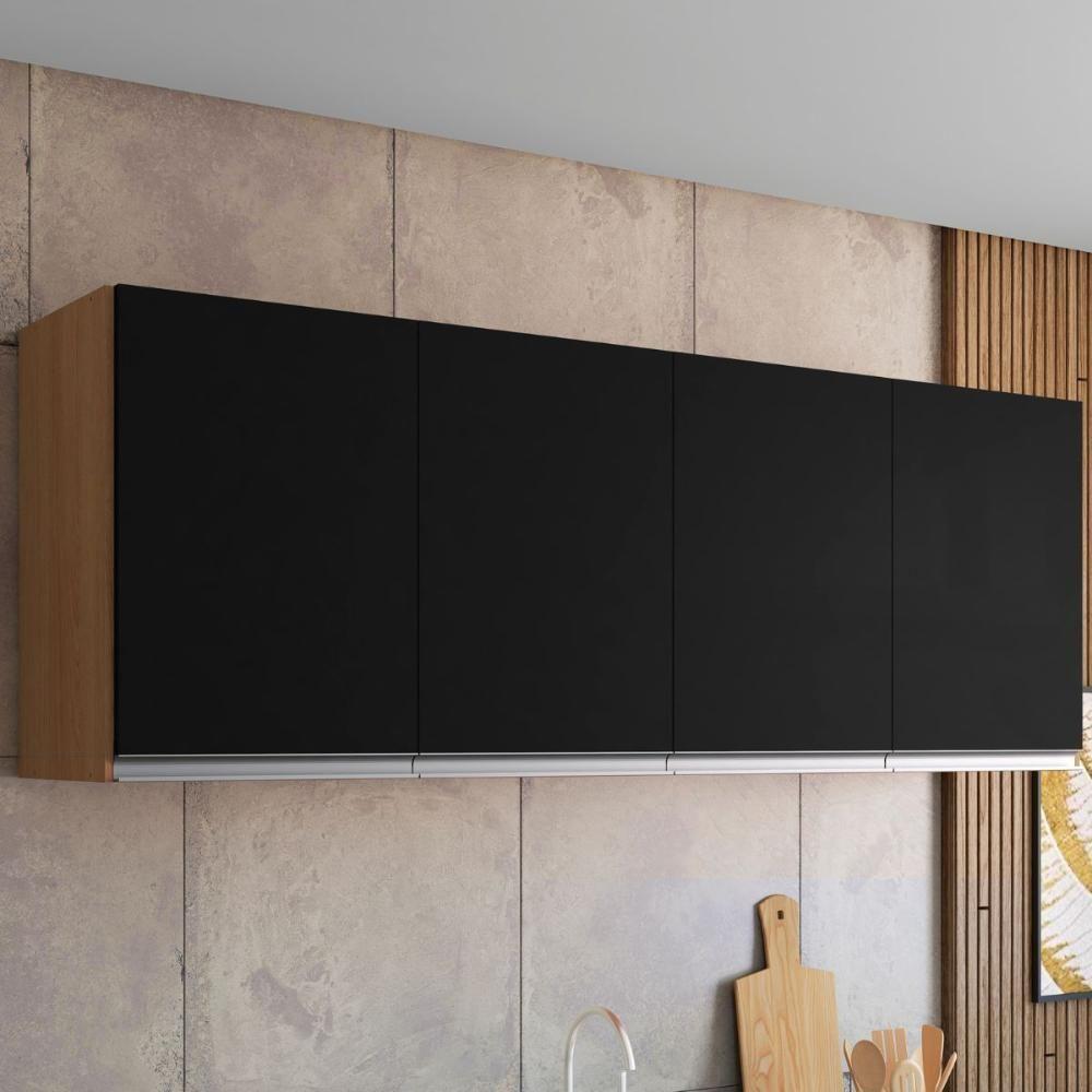 Armario Aereo Texas 4pts 1,60m Amedoa Preto - 1