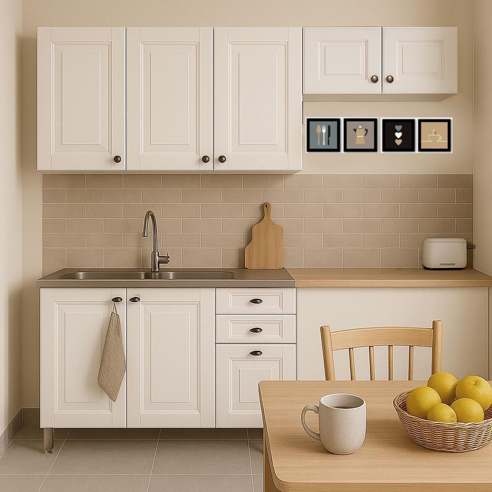 Cozinha Americana 3 Peças Branco Amoudi Móveis Branco - 1