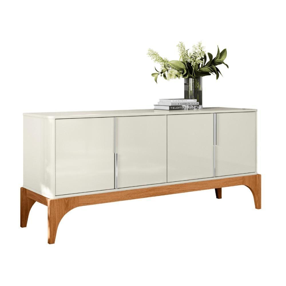 Conjunto Cristaleira Off White New-jequitiba + Buffet Teera Off White Perolizado-jequitiba - 3