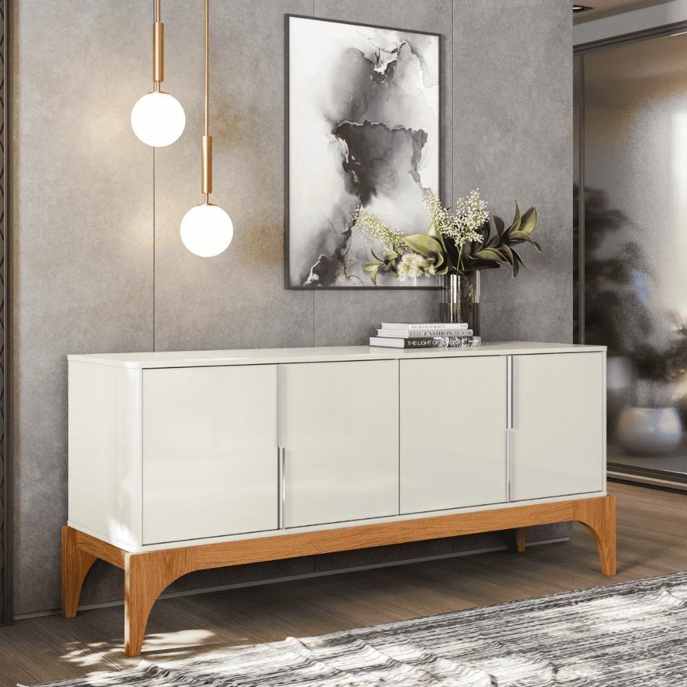 Conjunto Cristaleira Off White New-jequitiba + Buffet Teera Off White Perolizado-jequitiba - 8