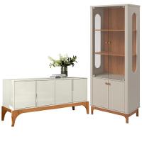 Conjunto Cristaleira Off White New-jequitiba + Buffet Teera Off White Perolizado-jequitiba - 1