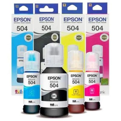 Tinta Impressora Original Ecotank Epson T504 Kit 4 Cores