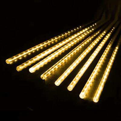 8 Tubos De Luz Led De 50cm Em Cascata De Iluminação Efeito Gelo Chuva Natal Branco Quente