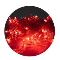 Led Pisca Cordão Com 10 Metros 100 Lampadas Formato Gota Fio Crystal Tomada Luz Natal Ano Novo Vermelho - 1