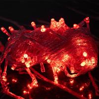 Led Pisca Cordão Com 10 Metros 100 Lampadas Formato Gota Fio Crystal Tomada Luz Natal Ano Novo Vermelho - 2