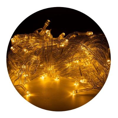 Led Pisca Cordão Com 10 Metros 100 Lampadas Formato Gota Fio Crystal Tomada Luz Natal Ano Novo Branco Quente