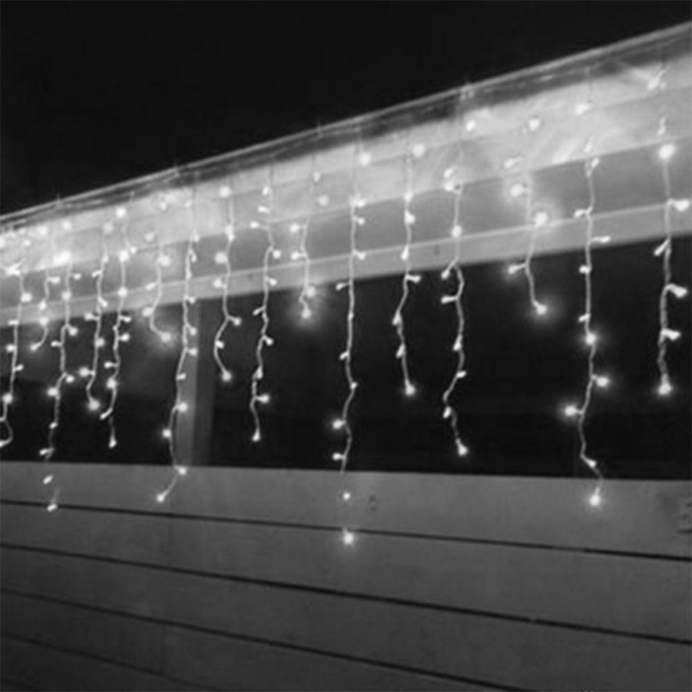 7 Metros Cascata Com 300 Lampadas Led Pisca Natal De Tomada Branco - 1