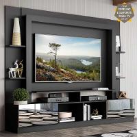 Rack com Painel Suporte Tv 65´´ com Espelho Preto/Laca Fumê - 5