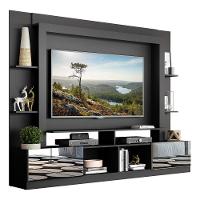 Rack com Painel Suporte Tv 65´´ com Espelho Preto/Laca Fumê - 7