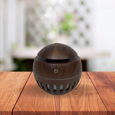 Umidificador Purificador De Ambientes Usb Bolinha Detalhe Vazado Ultrassonico Mogno